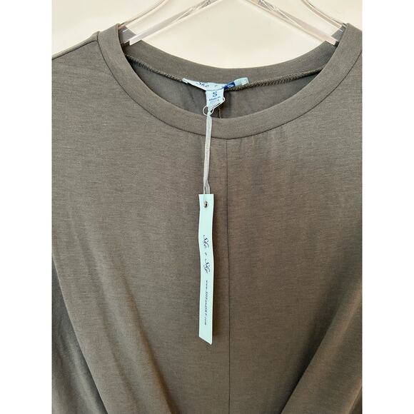 NWT She and Sky Olive Green Knot Front T-Shirt Dress Size Small - Picture 4 of 5